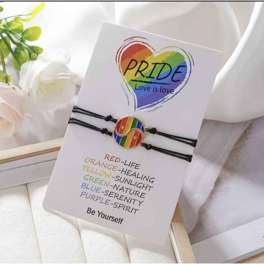LGBQT+ Pride Best Friends , Couples Matching Bracelets - Ying Yang  USA SHIPPING